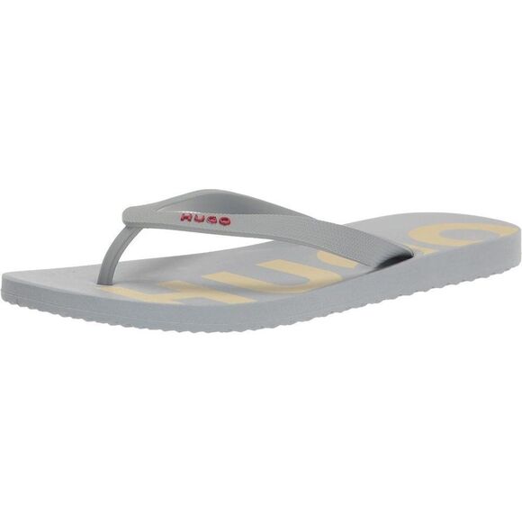HUGO Men\'s Big Logo Print Flip Flops Slide Slippers Ice Blue Size 12/13 NWT main image 13